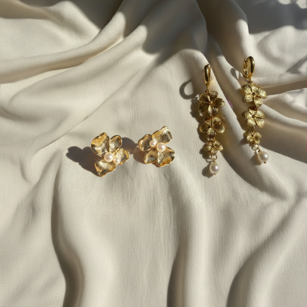 Gold Flower Earrings
