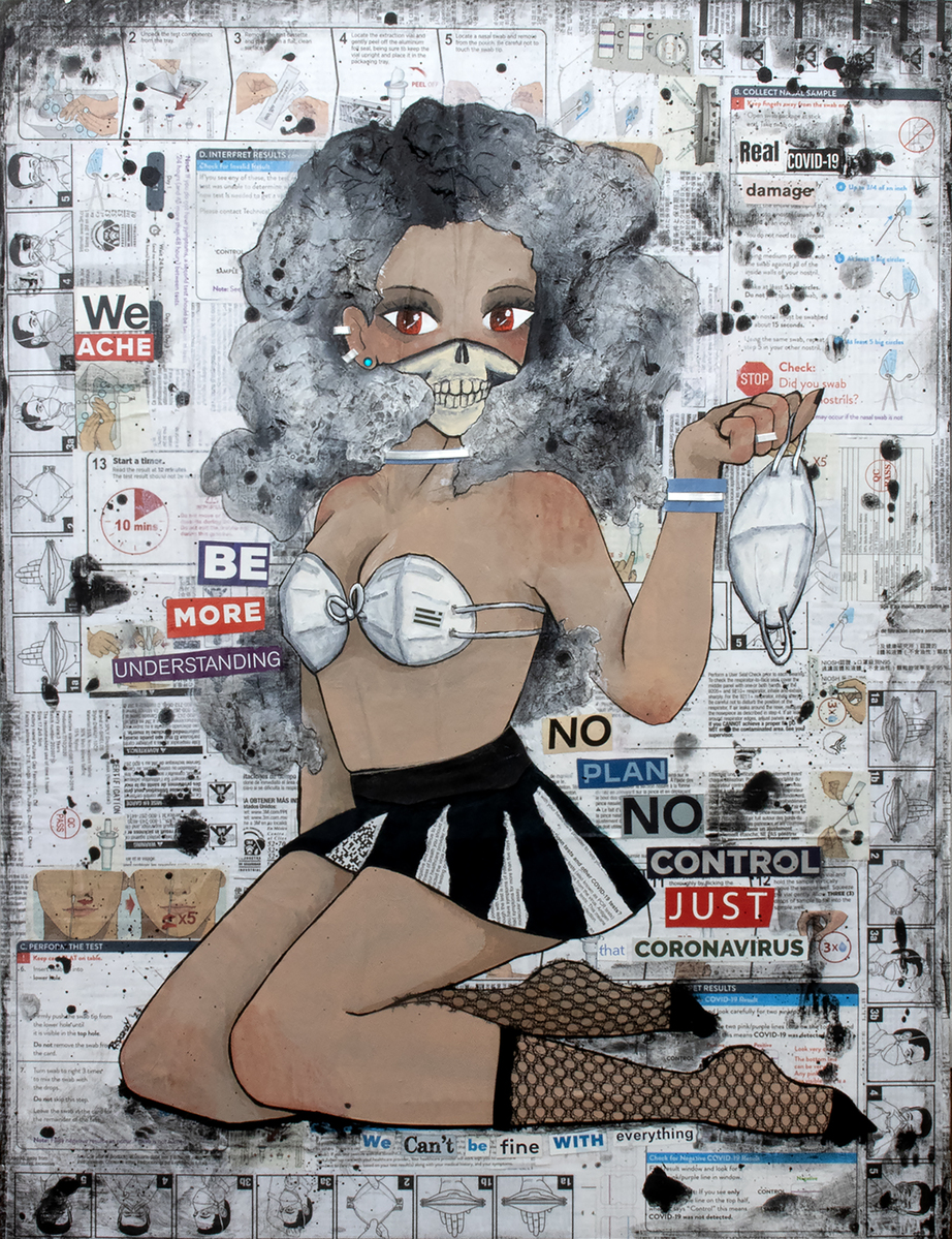 covid pin-up collage