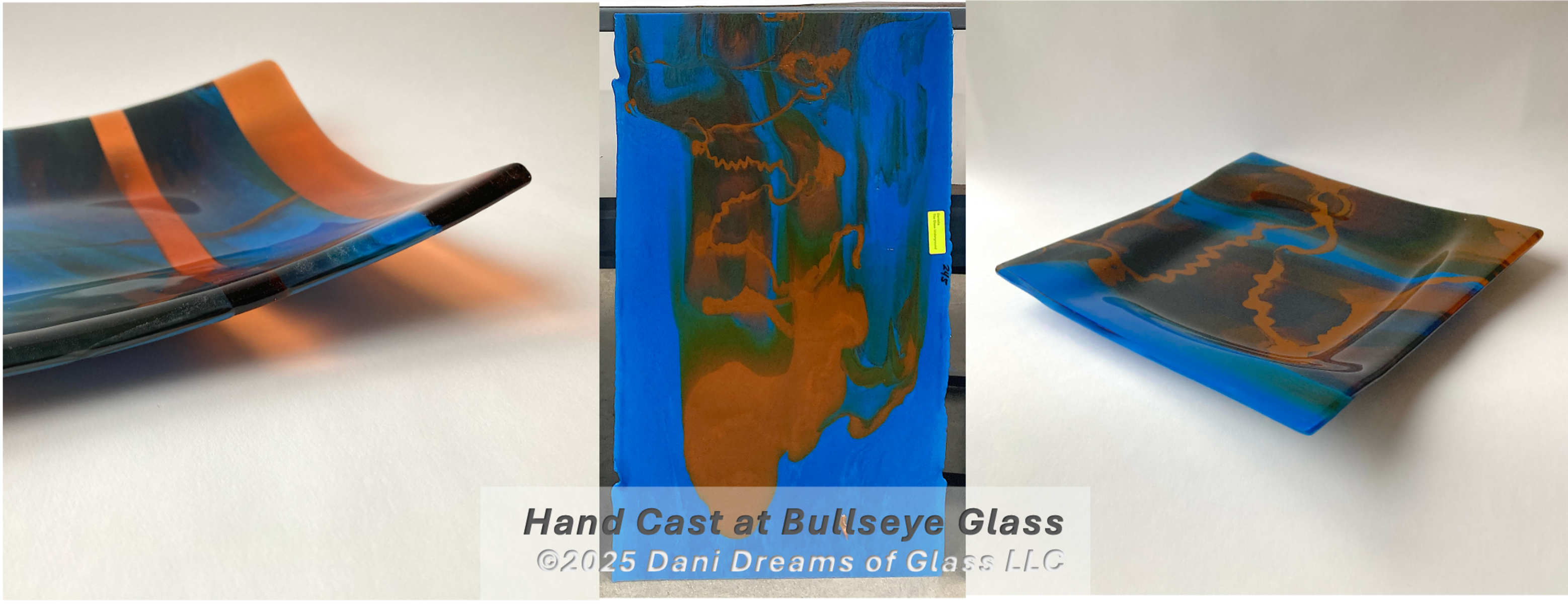 Hand-cast glass dish