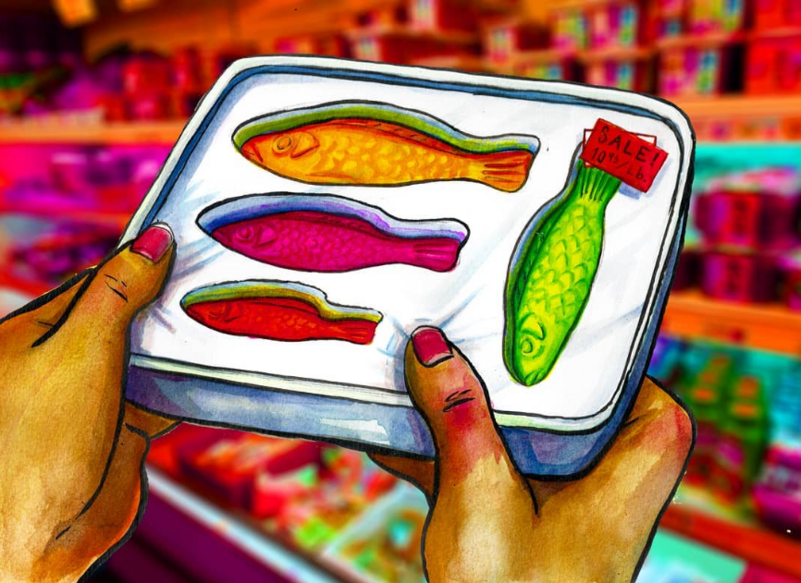 Gummy Fish - Ink Painting and Photo