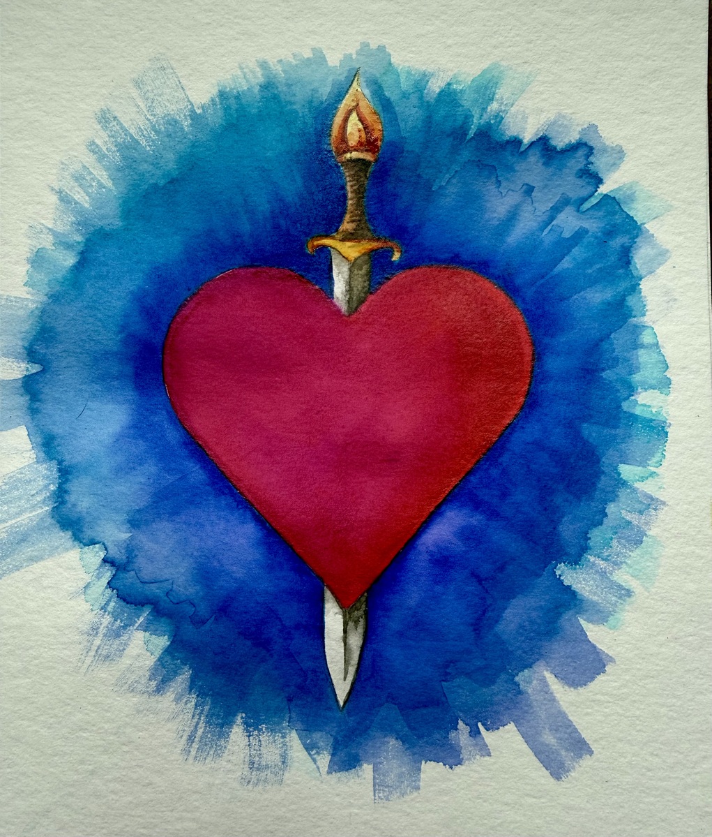 Sacred Heart Ace of Swords
